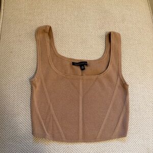 Kendall and Kylie Tan Crop Tank Top